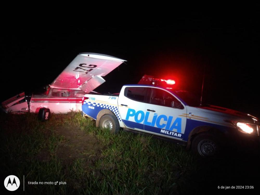 Aeronave que transportava os entorpecentes.