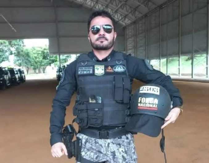 Agente de Polícia Wanderson Arrais na Força Nacional.