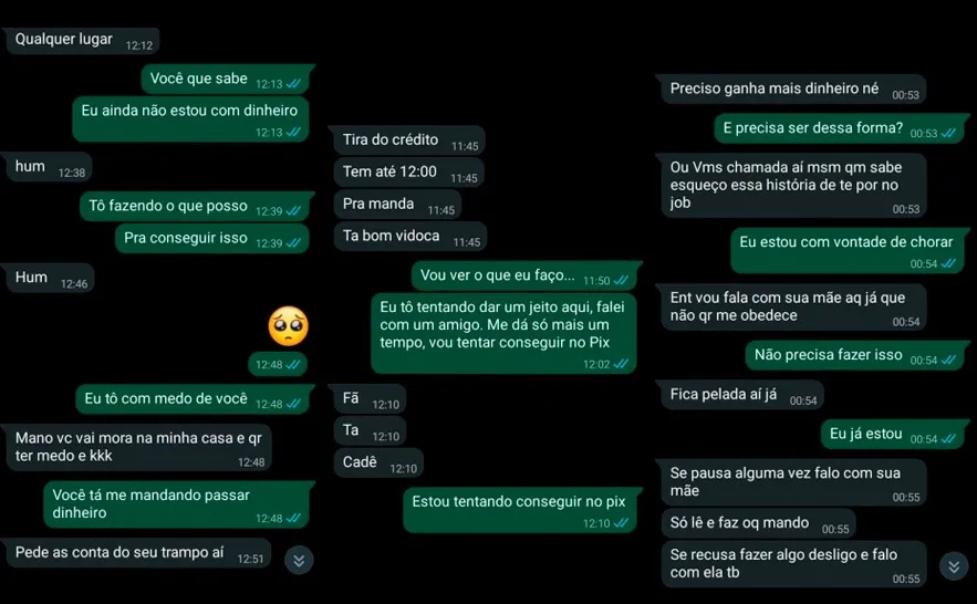  Criminoso fez ameaças e extorquiu a vítima.