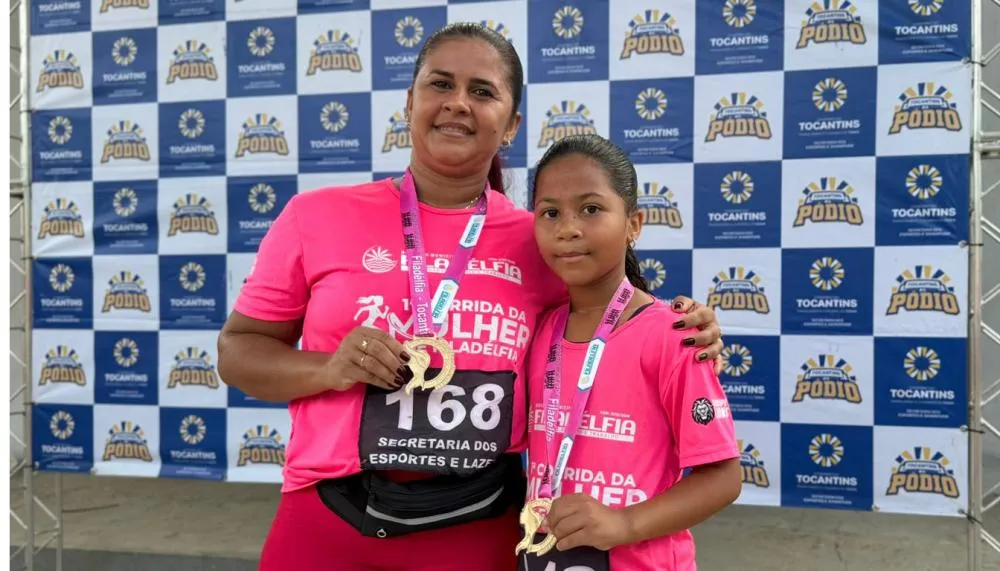  Atleta Naiara Noronha, moradora de Filadélfia, participou da prova ao lado da filha.