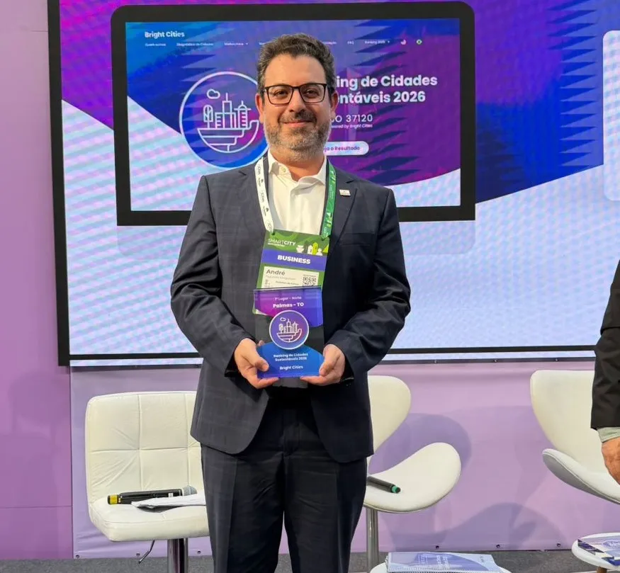 Prêmio foi recebido pelo secretário de Planejamento e Gestão, André Cheguhem, que foi ao Smart City Expo Curitiba 2026, representando o prefeito de Palmas, José Eduardo Siqueira Campos