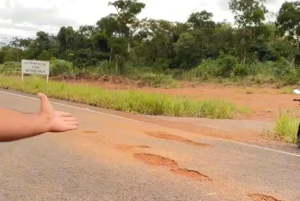 Trecho danificado da TO-239; após cobrança, Ageto informou que reparos serão realizados, Foto: Redação Notícia Tocantins.