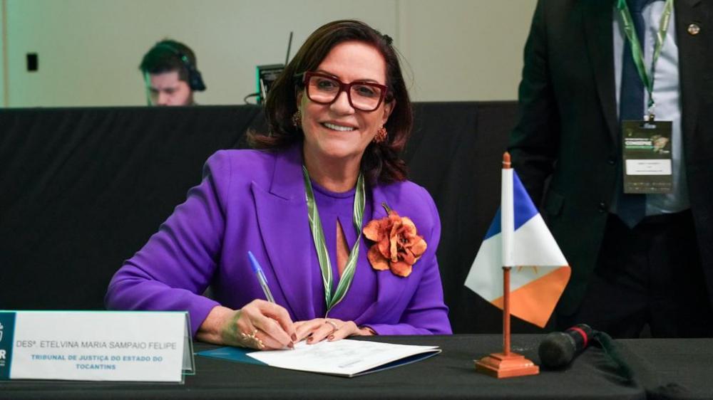 Desembargadora Etelvina Maria Sampaio Felipe durante o Consepre