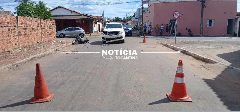 Ex-vereador Leonardo Freitas, o “Geladinha”, fica ferido em acidente no centro de Guaraí