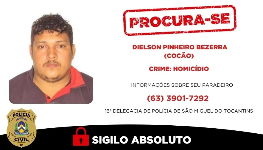 Condenado a 21 anos por homicídio de jovem em São Miguel do Tocantins, “Cocão” segue foragido da Justiça