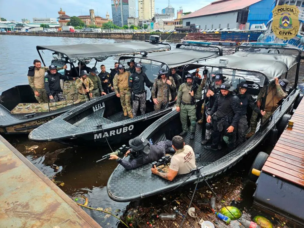 Policial civil do Tocantins participa de treinamento nacional de abordagem fluvial para combate ao crime organizado no Amazonas