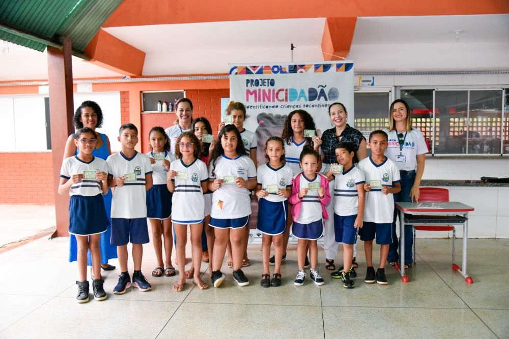 Alunos da Escola Municipal Paulo Freire, em Palmas.
