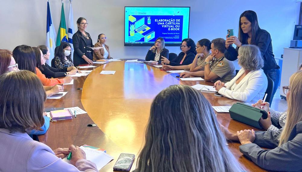 Reunião para a Semana Estadual Maria da Penha nas Escolas