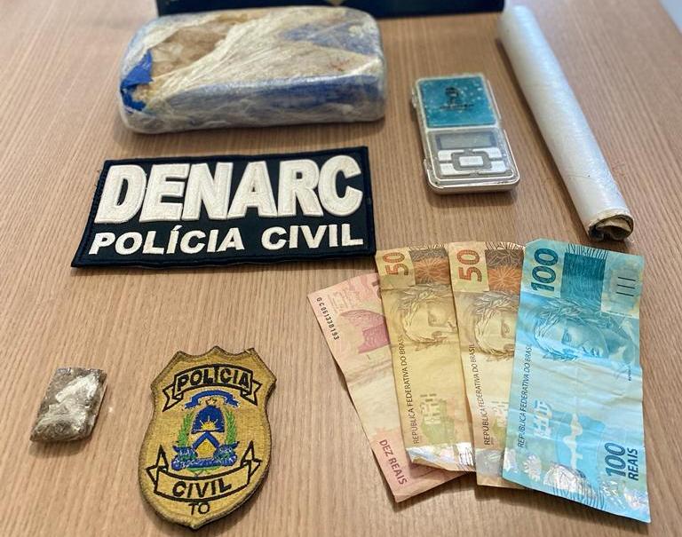Drogas apreendidas com casal do tráfico preso pela Polícia Civil em Araguaína – Foto: Divulgação / PCTO