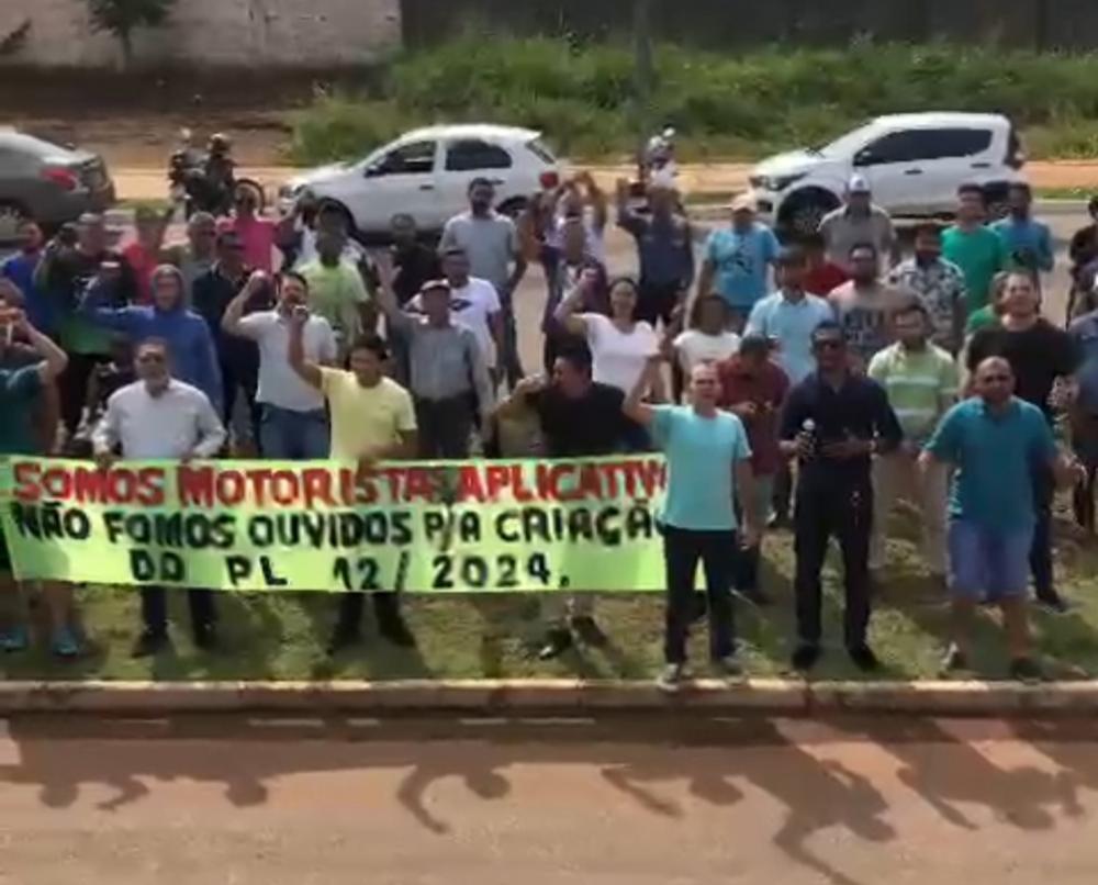Protesto dos Motoristas Por Aplicativos de Palmas, Foto- Redação Notícia Tocantins.