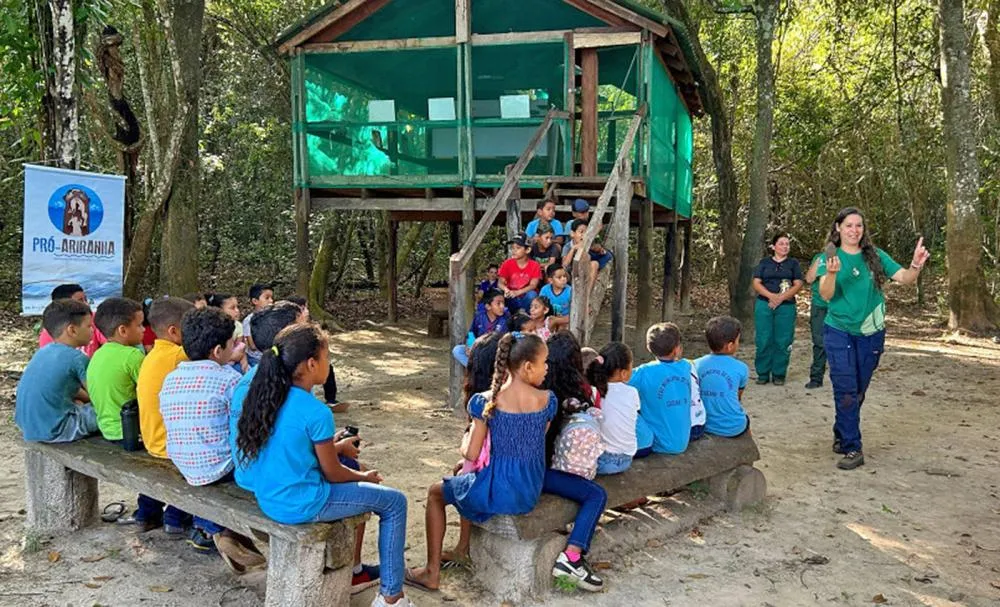 Evento teve o objetivo de sensibilizar as crianças sobre a importância das lontras para o meio ambiente
