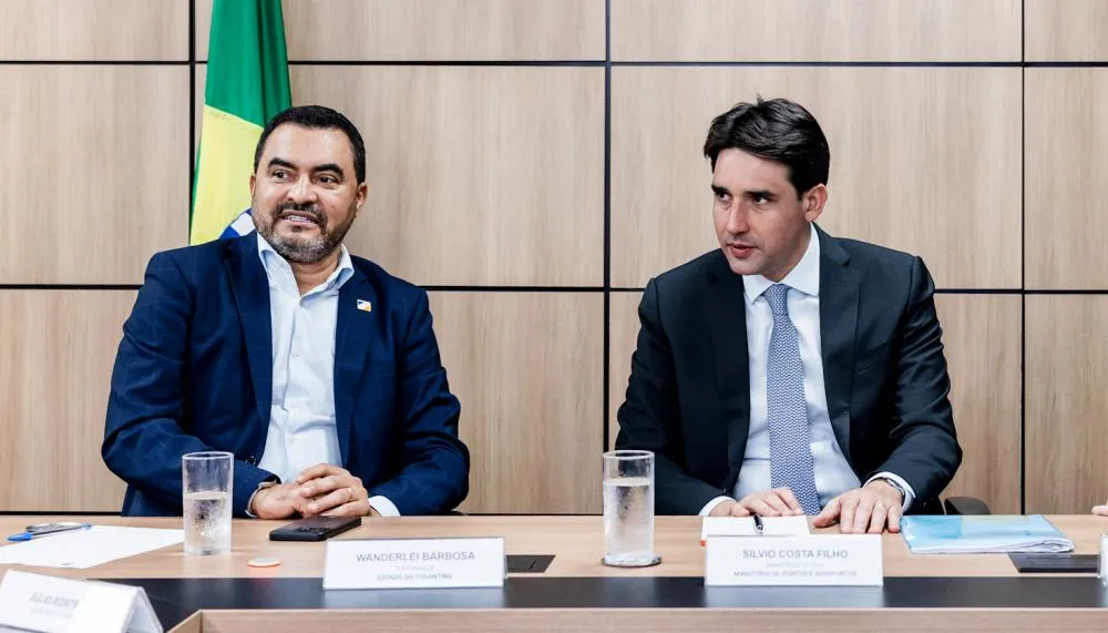 Governador Wanderlei Barbosa e o ministro de Portos e Aeroportos, Silvio Costa Filho, cumprem agenda em Palmas nesta segunda-feira, 22