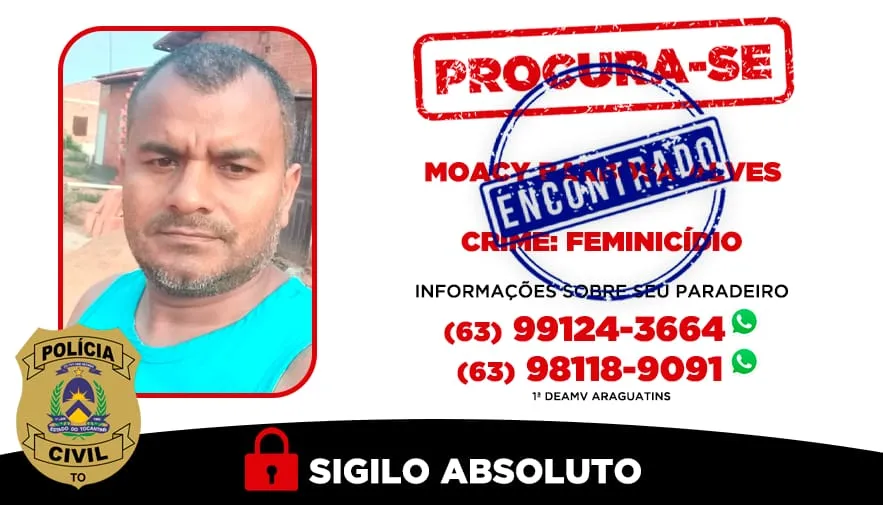 O investigado ficará custodiado em Tucuruí (PA) até ser recambiado para Araguatins, onde responderá perante a justiça criminal local