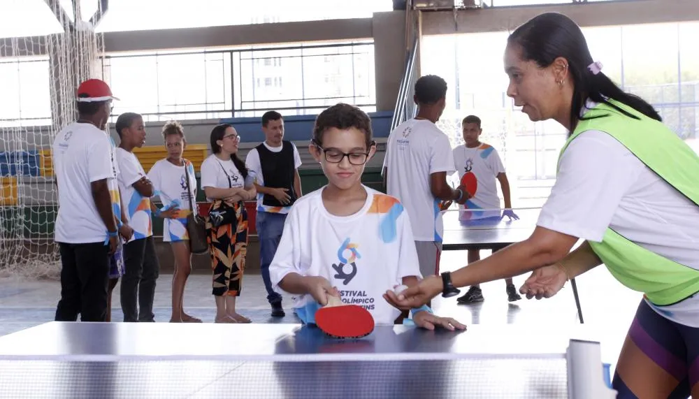 Durante o Festival, os participantes têm a oportunidade de vivenciar práticas de várias modalidades esportivas 