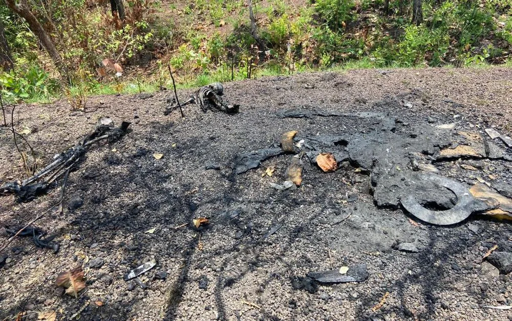 A vítima foi assassinada com requintes de crueldade, o corpo foi carbonizado em uma fogueira de pneus – Foto: Reprodução Alessandro Ferreira.