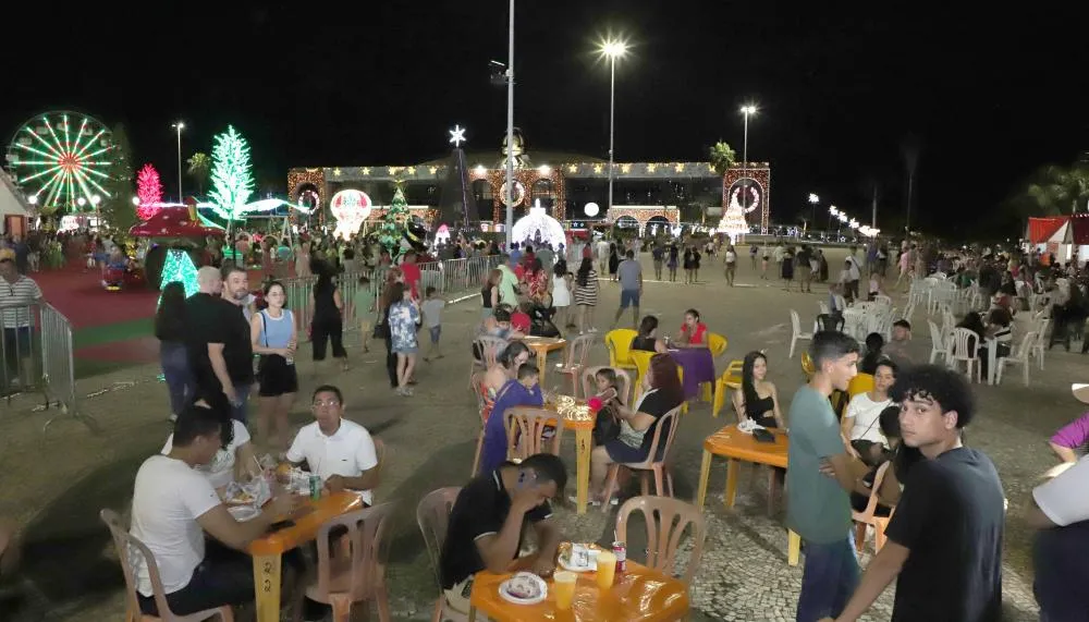 Com uma decoração que conta com 6 milhões de pontos de luz, espalhados nos 571 mil m² da Praça dos Girassóis e, mais de 700 peças natalinas, a estrutura possui ainda a Vila do Papai Noel.