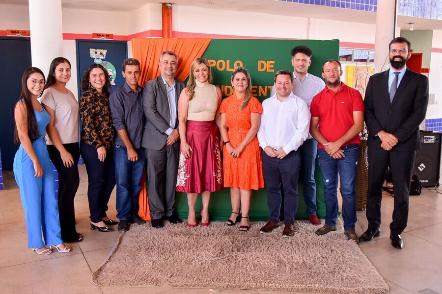 Representantes da Defensoria e do Município de Goianorte presentes na solenidade de inauguração do polo de atendimento