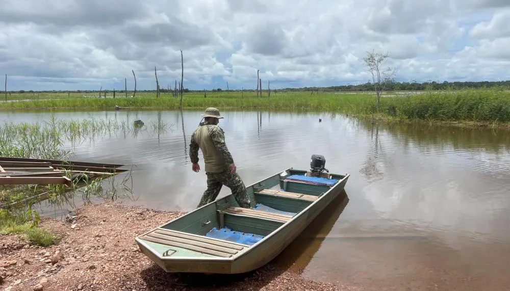 No sul do Estado, as ações de combate à pesca predatória foram realizadas nos Lagos Calumbi I e II e no Lago do Taboca.