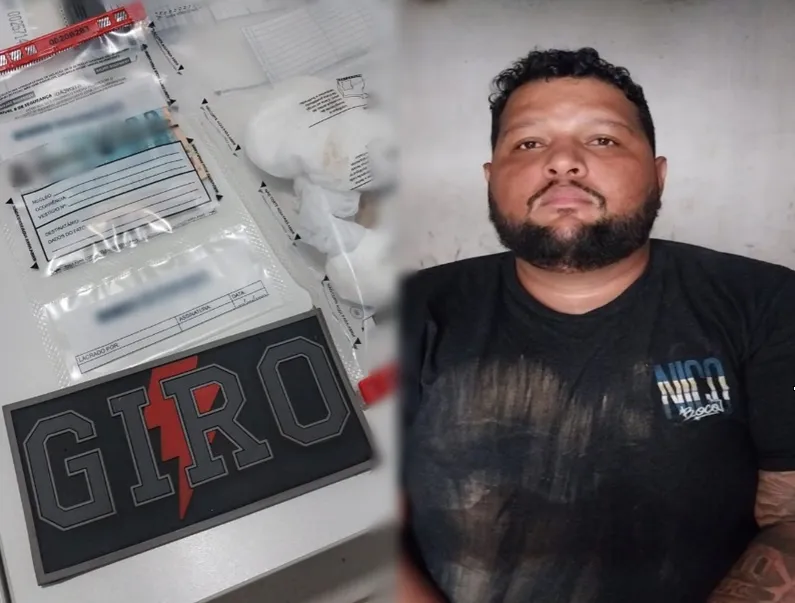 O individuo mais conhecido como “Vulgo Metal”, foi preso por tráfico de drogas durante uma ação do Grupo de Intervenção Rápida Ostensiva (GIRO) do Batalhão de Choque da Polícia Militar – Foto: Reprodução