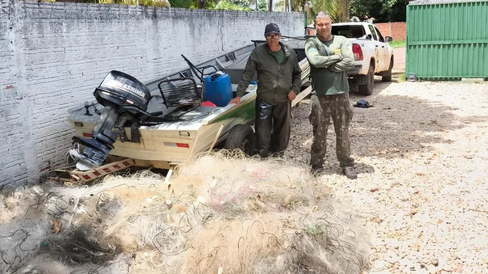 Ações de fiscalização resultaram na apreensão de 900 metros de redes de pesca.