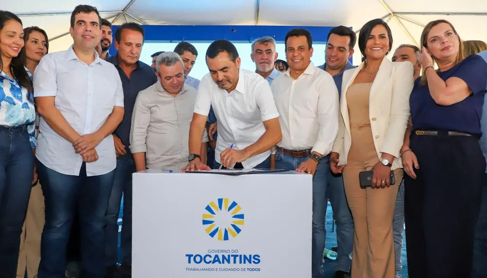 Governador Wanderlei Barbosa assina Ordem de Serviço para construção da Escola de Tempo Integral de Luzimangues, que atenderá até 1,5 mil estudantes.