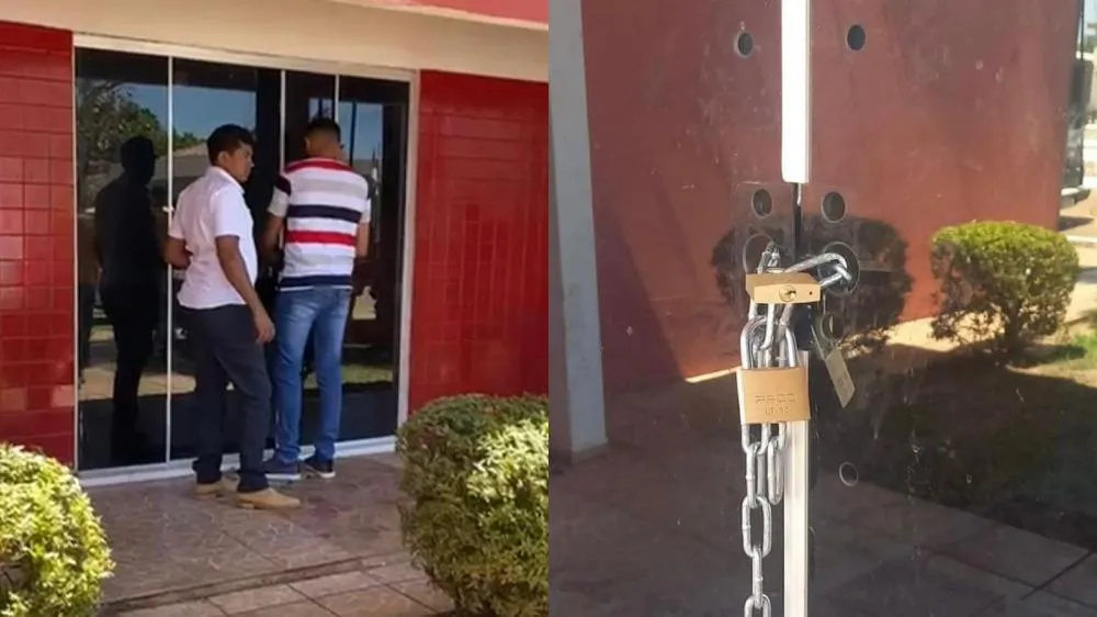 Vereador destituído chegou a trancar as portas da Câmara com cadeados — Foto: Montagem.