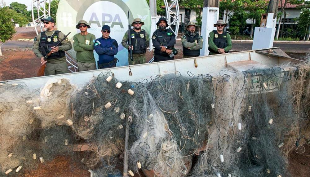 Durante a Operação Malha Fina, foram recolhidos 3,5 mil metros de redes